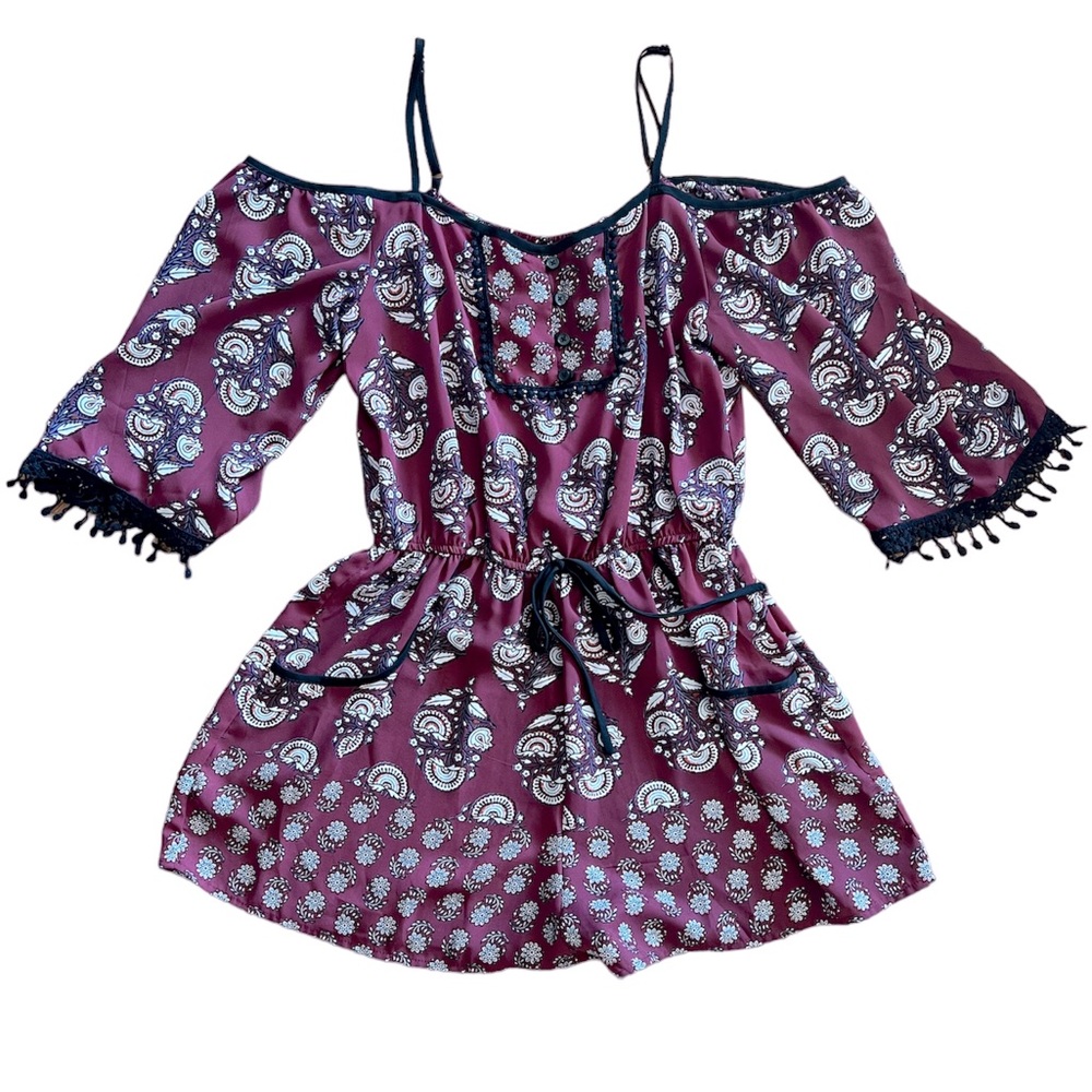 Xhilaration Purple Paisley Romper